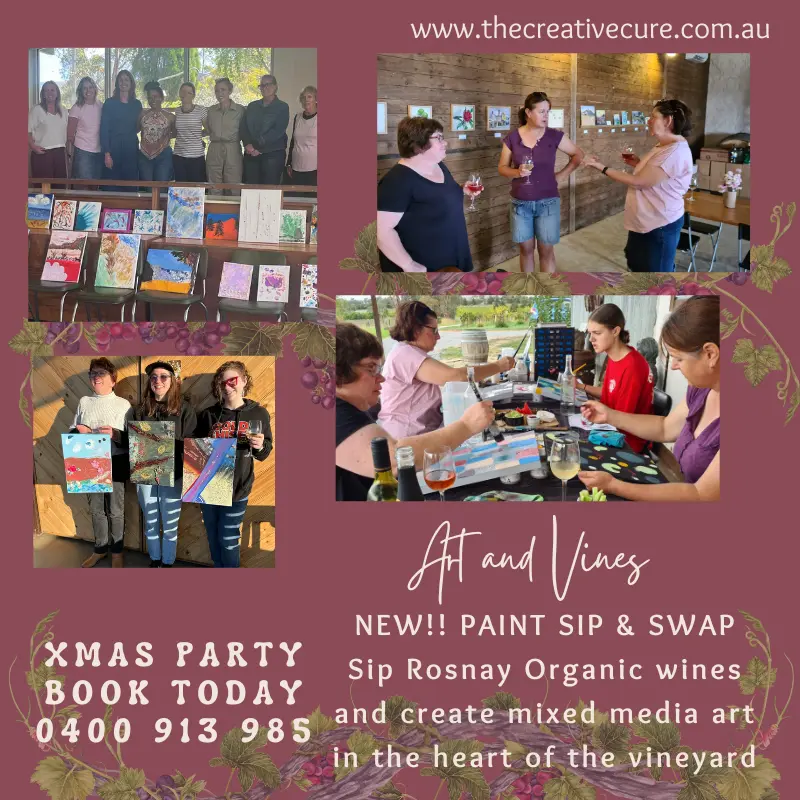 Art & Vines – Paint Sip & Swap! Xmas Party Book Today!!